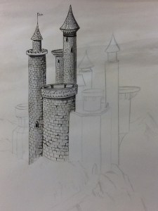 Step 3- adding details with fine Black marker pens.